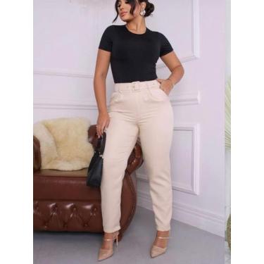 Imagem de Calça Alfaiataria Feminina com Cinto Social Elegante Cintura Alta - JK