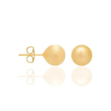 Imagem de Brinco Rommanel Bola Fosca 8mm Diâmetro 520480, Dourado