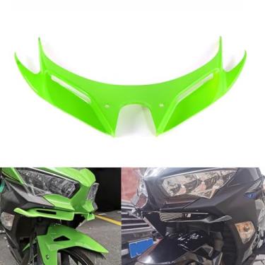 Imagem de Para NINJA500 Ninja 500 2024 Motocicleta Frontal Aerodinâmico Winglets Para-brisa Carenagem Aerodinâmica Asa ninja500 (Verde)
