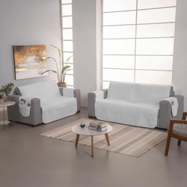 Imagem de Protetor de sofá KIT 2-3 lugares 170 fios c/ porta objetos - SAFIRA EN