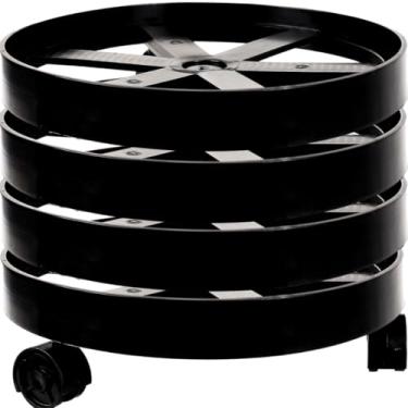 Imagem de 6 Suporte Para Botijão De Gás Vasos Plantas Com Rodinha 55kg (Preto)