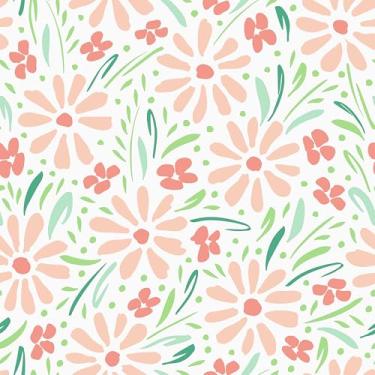 Imagem de Mangoloo Papel de parede floral para quarto e banheiro 44,5 cm x 259 cm, papel de parede botânico autoadesivo para armários e gavetas