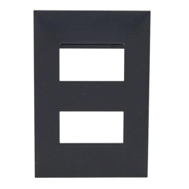 Imagem de Placa 2 Postos Separados 4X2 Preta 618506PT - Legrand Pial PLUS +