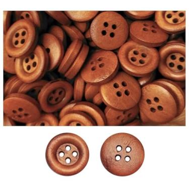Imagem de Botão 4 Furos Plástico Tipo Madeira 18mm Com 500 Unidades Marrom Escuro