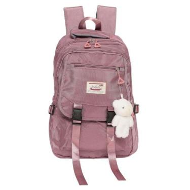 Imagem de Mochila Universitária Escolar Porta Notebook Bauarte, Rosa claro