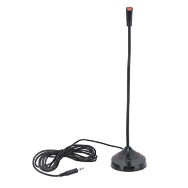 Imagem de Microfone com fio QANYEGN Gooseneck preto, microfone pescoço de ganso de mesa com captação de 360 ​​graus, microfone portátil para gravação de conferências de karaokê (3.5mm)