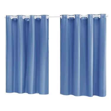 Imagem de Cortina Blackout PVC (Plástico) Decorativa Corta Luz 100% 2,00M x 1,30M de Janela com Ilhós (AZUL BEBE)