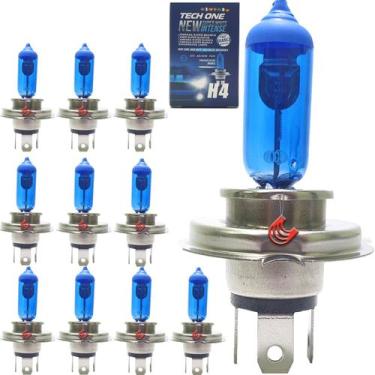 Imagem de Kit 10 Lampada Automotivo Halogena 12v 8500k Encaixe H4 - TECH ONE