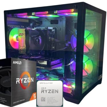 Imagem de Pc Gamer Aquario AMD Ryzen 5 5600, Placa mãe B450, 32Gb DDR4, SSD Nvme 1Tb, Fonte 80Plus, Gabinete Aquario com 9 Fans ARGB com controladora - ESCOLHA A PLACA DE VIDEO (RTX 3070 8GB)