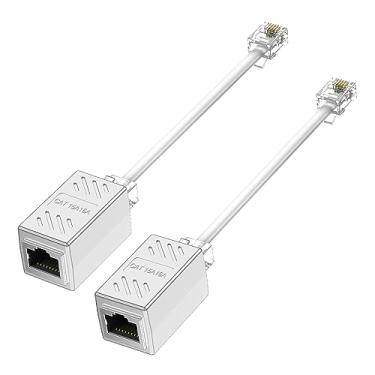 Imagem de Adaptador RJ45 fêmea para macho RJ11 para cabo adaptador extensor de cabo Ethernet, acoplador em linha, divisor Ethernet RJ45, cabo divisor de rede RJ45