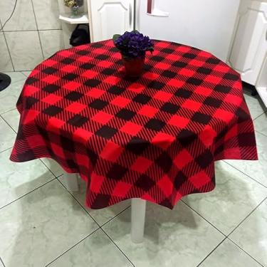 Imagem de Toalha Mesa de TNT Estampada Redonda 1,35 Diâmetro-5 Uni Xadrezao Vermelho e Preto