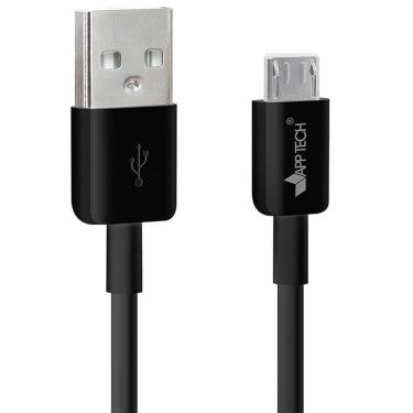 Imagem de Cabo USB 2.0 A para micro USB 2m preto App-tech pt 1 un