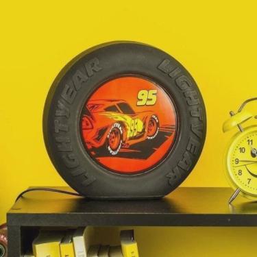 Imagem de Luminária de Mesa Roda McQueen Carros Disney Usare Preto/Vermelho