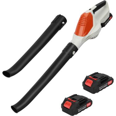 Imagem de Soprador de folhas, soprador de folhas sem fio elétrico de 680w 24V com bateria de 2 × 1500mAh, 5 velocidades de alta velocidade, soprador de folhas portáteis para folhas de folhas de jardim