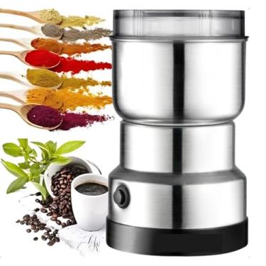 Imagem de Moedor Triturador De Café 220v ou 110v Elétrico Automatico 150w Inox - Maquina Ideal Para Moer Grãos e Sementes - Também Tritura Arroz, Linhaça, Sal Grosso, Amendoim e Mais (110V)