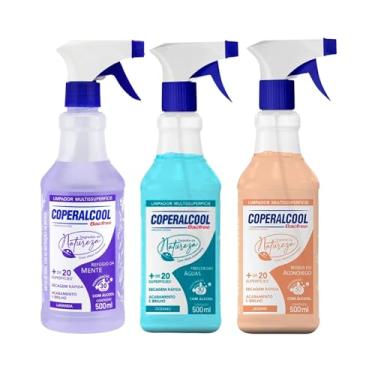 Imagem de Kit 3 Coperalcool Segredos da Natureza Multissuperfícies - Oceano, Lavanda, Jasmim - Limpeza Aromática, Sem Luvas, +20 Superfícies