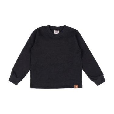 Imagem de Blusa Manga Longa Infantil Básica M/M Penteada 100% Algodão - Fofotinh