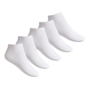 Imagem de Kit 12 pares meias soquete branca algodão unisex confortável - Baruuc,