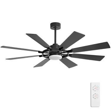Imagem de ELEHINSER Ventilador De Teto De 72 Polegadas Com Luzes E 3 Hastes De Descida, 8 Pás De Compensado, Motor Cc Reversível Silencioso De 6 Velocidades, 3 Cct, Ventilador De Teto Tipo Moinho De Vento Pa