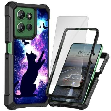 Imagem de BEOTIWAD Capa para Motorola Moto G Stylus 5G 2025 com protetor de tela de camada dupla resistente à prova de choque PC rígido + capa de proteção de TPU macio para Moto G Stylus 5G 2025, Galaxy