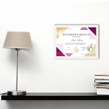 Imagem de Genérico, Certificado Decorativo Salão Escritório C Moldura e Vidro A4 Cor:Branco