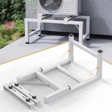 Imagem de LBG Products Mini suporte de solo dividido pré-montado para 9000-36000BTU, suporte condensador ajustável com barra de suporte extra, suporte de solo resistente para bomba de calor de ar condicionado
