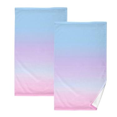 Imagem de Blushing Sky Glow-57 toalhas de banho de algodão 2 peças, toalhas de mão pequenas, toalhas de banho absorventes, toalhas de banho de secagem rápida, toalhas decorativas para banheiro, cozinha