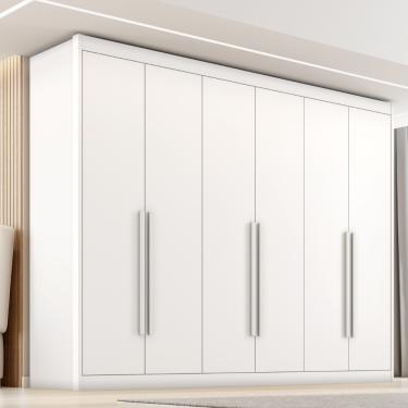 Imagem de Guarda Roupa Casal 6 Portas em MDF Colossal Zanzini - Branco Absoluto