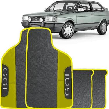 Imagem de Lindo jogo tapete 4 peças carro automotivo  na cor amarelo volkswagen 