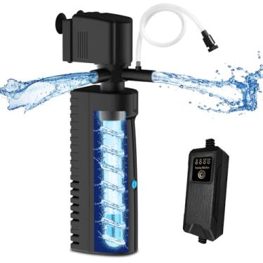 Imagem de Devopet Filtro de aquário para tanque de 70-100 galões, máquina de limpeza verde para tanque de peixes U-V, filtro de bomba potente submersível de 300 GPH para tanque de tartaruga e pequeno lago