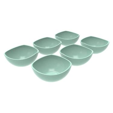 Imagem de Conjunto 6 Potes de Sobremesa Doces 265ml Plástico Verde Menta Trio Crippa