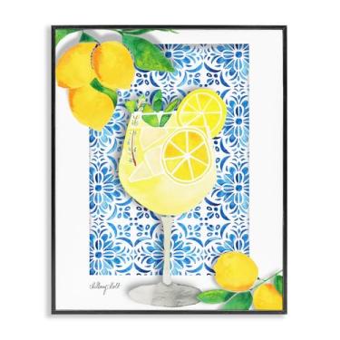 Imagem de Stupell Industries Arte giclée emoldurada preta de Limoncello Mediterrâneo, design de Hillary Holt, 61 x 76 cm