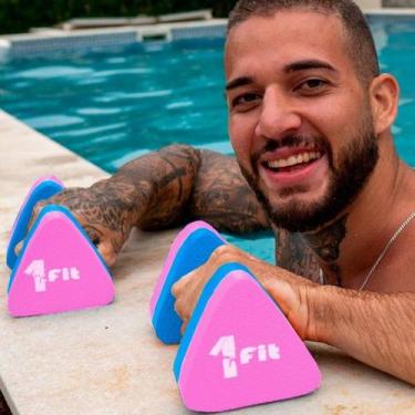 Imagem de Halter de Natação Hidroginástica P EVA 1 a 2Kgs / Par  1 Fit, Azul, Ro