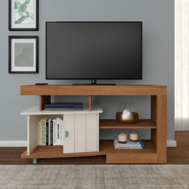 Imagem de Rack Royal Para Tv 50" com 3 Nichos e 1 Porta - ARTELY, Cinamomo/Off W