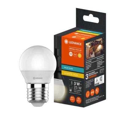 Imagem de Lâmpada Led Bolinha 3W 260Lm E27 Bivolt Ledvance, 127/220V, BRANCO-QUE