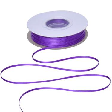 Imagem de YAMA Fita de cetim roxa dupla face 1/20.3 cm 100 metros para embrulho de presente, laços de cabelo, decoração de festa de casamento