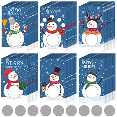 Imagem de Cartões de Natal raspadinha com adesivos de revestimento de arranhões 3,5 x 2,1 polegadas Natal feriado em branco vale-presente cartão de presente cartão de nota de casamento cartões de visita para cartão de recompensa de troca de presente (90)