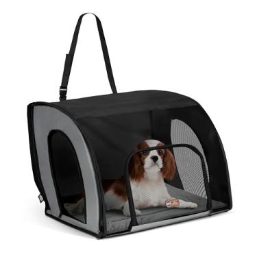 Imagem de K&H Pet Products Assento de carro para cães fechado, transportador de segurança de viagem para animais de estimação, assento de carro de viagem para cães, suporte para animais de estimação coberto com