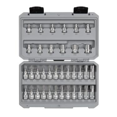 Imagem de TEKTON Conjunto de soquete Torx e Torx Bit de 9,5 mm (3/8") e Torx externo, 36 peças (T10-T60, TR10-TR60, E4-E20) | SKT15402