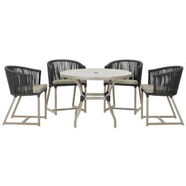 Imagem de Mesa com 4 Cadeiras de Jantar Roma 100cm e Noronha em Aluminío