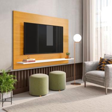 Imagem de Painel para Tv 50 Polegadas Espresso Móveis Freijó Com Branco