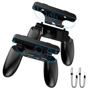 Imagem de ALAFLY 2-in-1 Grips Compatible with Nintendo Switch 2 Joycons for Fitness Boxing, Anti-Slip Wrist Strap & Wear-Resistant Handle for Switch2 2025, 2 Pack-Black