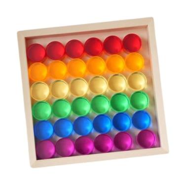 Imagem de Kokiya Conjunto de blocos de construção de arco-íris, conjunto de blocos de construção para crianças, liso com estojo de armazenamento, jogo de empilhamento