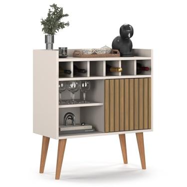 Imagem de Aparador Buffet Florença Cantinho Café Decoração Sala Jantar Estar Cozinha C/Porta e Prateleira Interna Organizadora