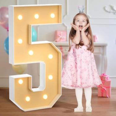 Imagem de Letreiro LED com letras e números, letreiro com alfabeto alimentado por bateria para iluminação noturna, casamentos, aniversários, festas, luzes de Natal ou decoração de casa (branco quente)