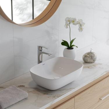 Imagem de Cuba de Apoio para Banheiro/lavabo Cerâmica Quadrada 46 Cm Branco