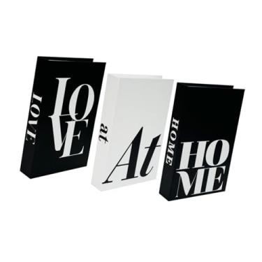 Imagem de IEUDNS 3 peças decorativas falsas, livros dobráveis, simulação de livros, arte, artesanato, mesa, centro de mesa, caixa de papelão faça você mesmo para