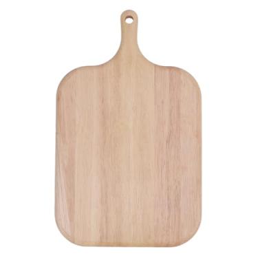 Imagem de Tábua de corte de madeira, tábua de servir de madeira decorativa para cozinha, tábua de cortar com alça para carne, queijo, pão, legumes, frutas (P 18,5 x 10 x 6,6 cm)