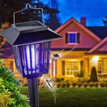 Imagem de Solario Novo E Aprimorado Mata-Insetos Voadores Movidos A Energia Solar - Para Áreas Externas Pendure Ou Fixe No Chão Lâmpada De Jardim Sem Fio Máquina Portátil Led Melhor Ferrão Mosquitos/Traças/Mo