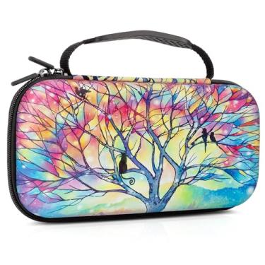 Imagem de Lokigo Estojo De Transporte Compatível Com Nintendo Switch/Switch Oled, Capa Protetora Viagem Para Meninos E Meninas 16 Compartimentos Cartões Jogo, Console Acessórios, Life Tree